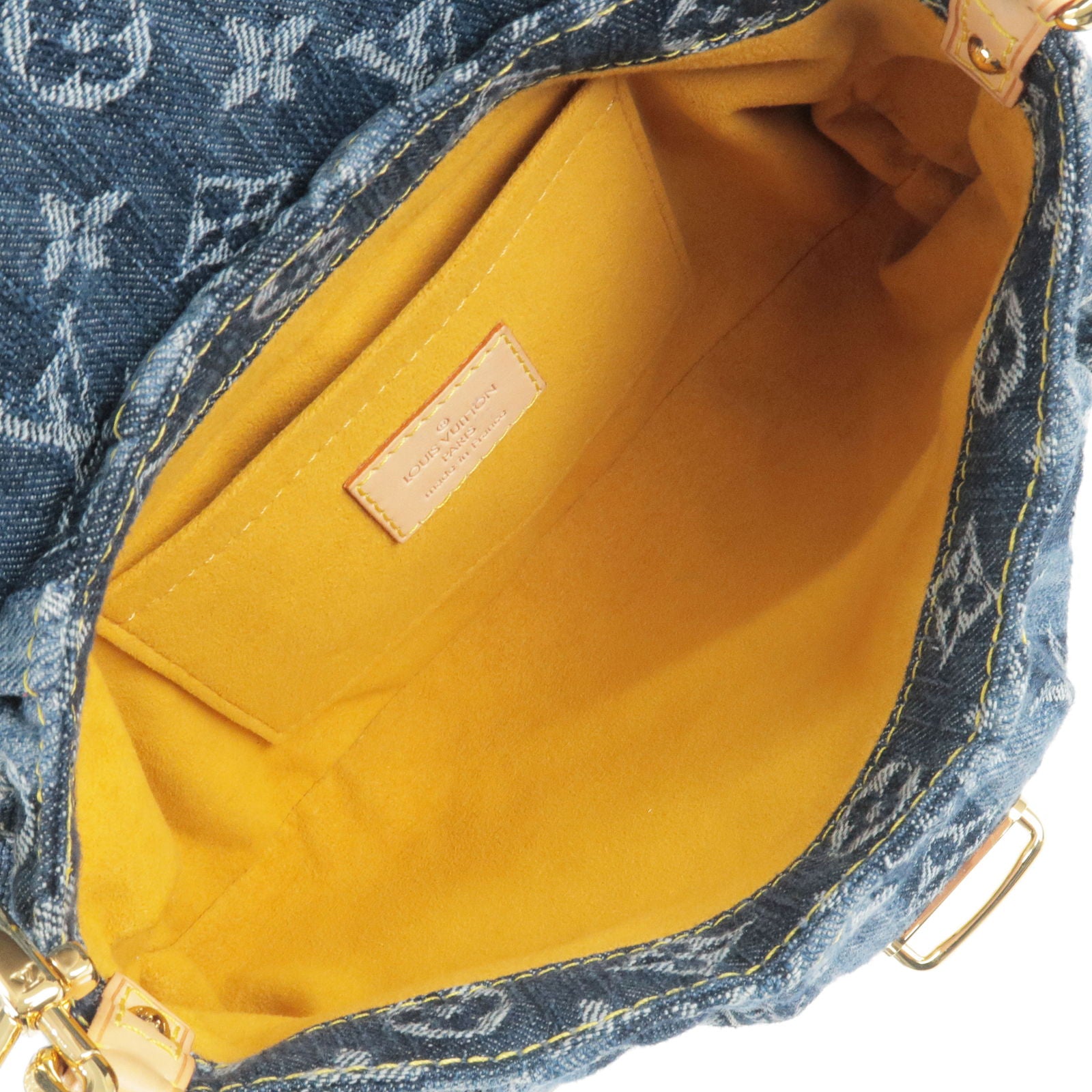 Louis Vuitton Vintage Monogram Denim Mini Pleaty Raye Shoulder Bag Blue