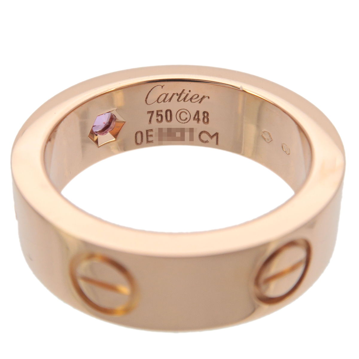 Cartier Love Ring 1P Pink Sapphire K18 750PG #48 US4.5-5 EU48