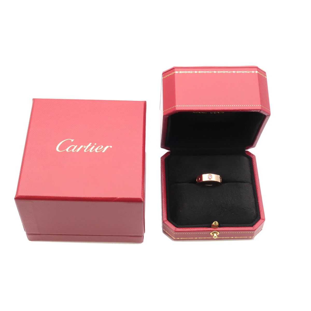 Cartier Love Ring 1P Pink Sapphire K18 750PG #48 US4.5-5 EU48