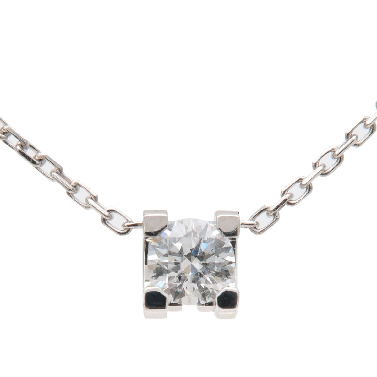 Cartier-C-de-Cartier-Diamond-Necklace-0.18ct-K18WG-750-White-Gold