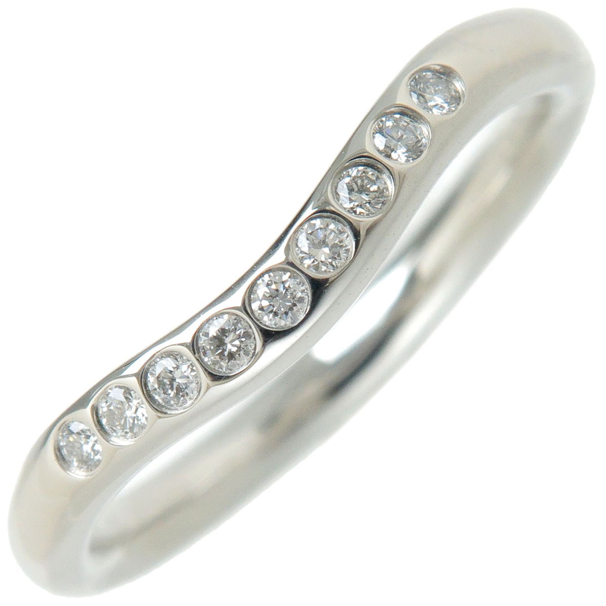 Tiffany&Co.-Curved-Band-Ring-9P-Diamond-Platinum-US4-4.5-EU47