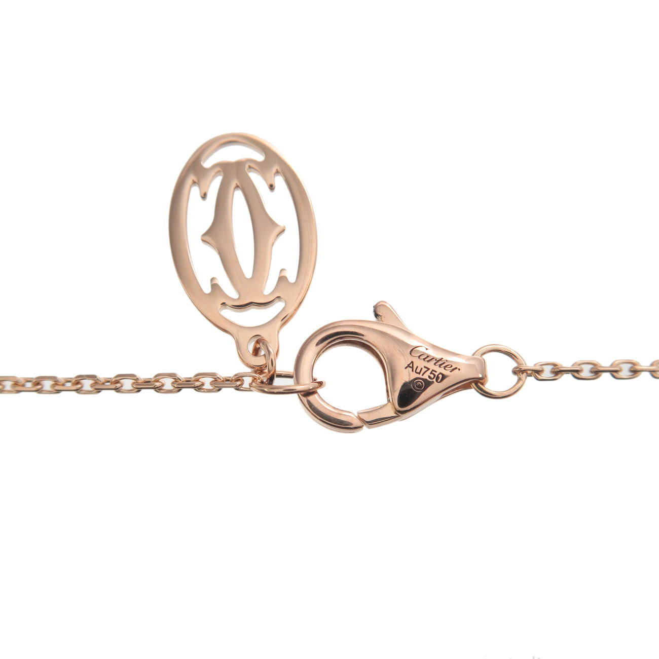 Cartier-Symbol-Cross-Pink-Sapphire-Necklace-K18-750-Rose-Gold
