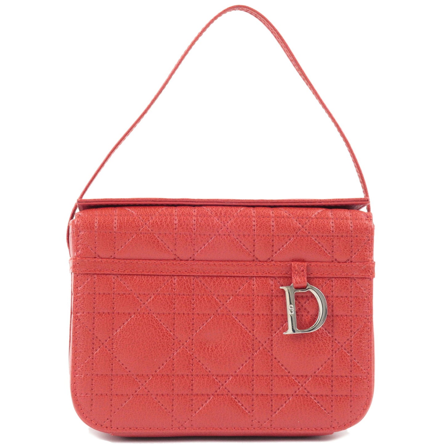 Christian-Dior-Cannage-Leather-Vanity-Bag-Mini-Bag-Red