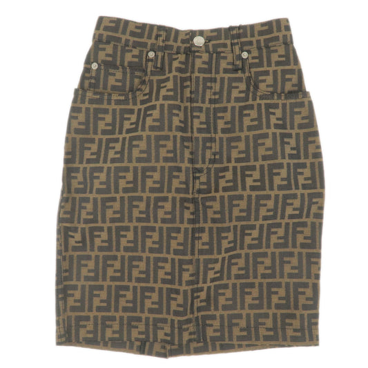 FENDI-Zucca-Print-Polyester-Cotton-Skirt-Size-24-09.541310-69960