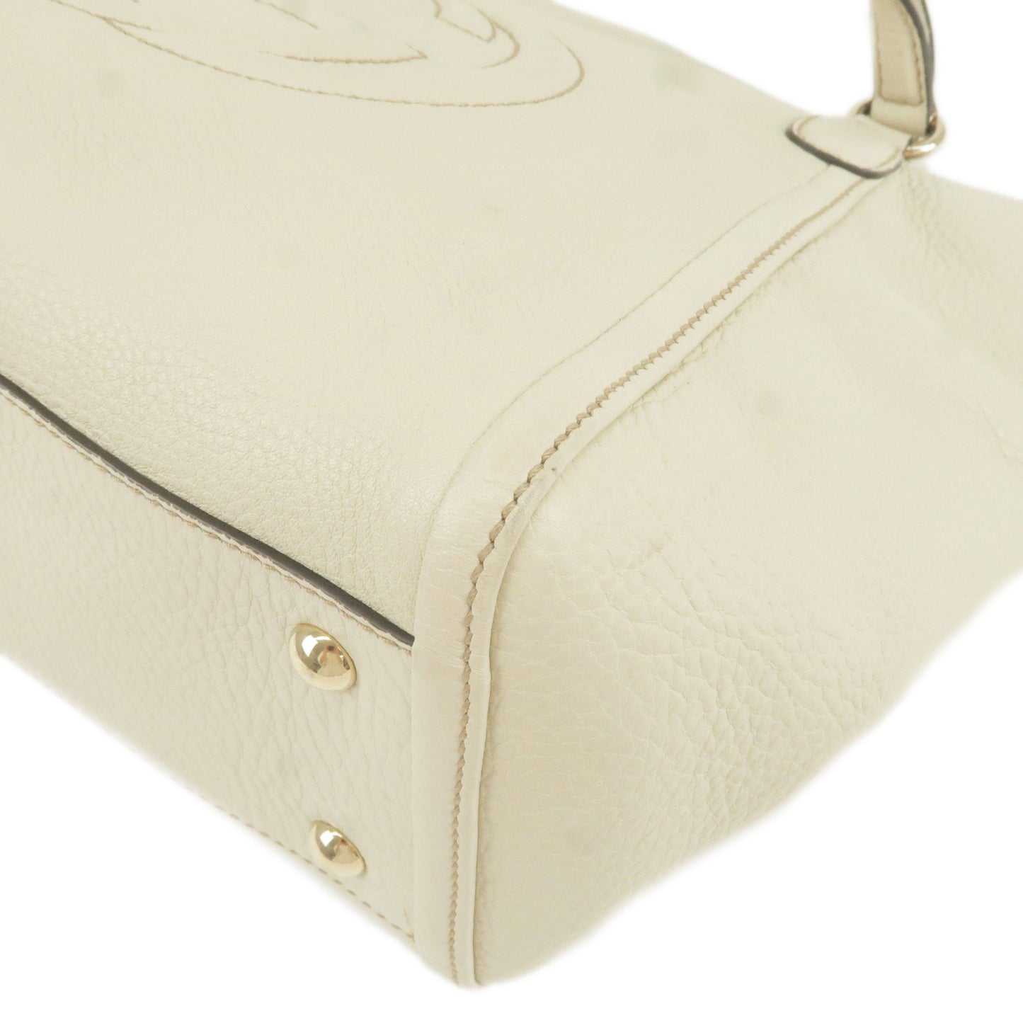 GUCCI SOHO Leather 2 Way Hand Bag Shoulder Bag Ivory 369176