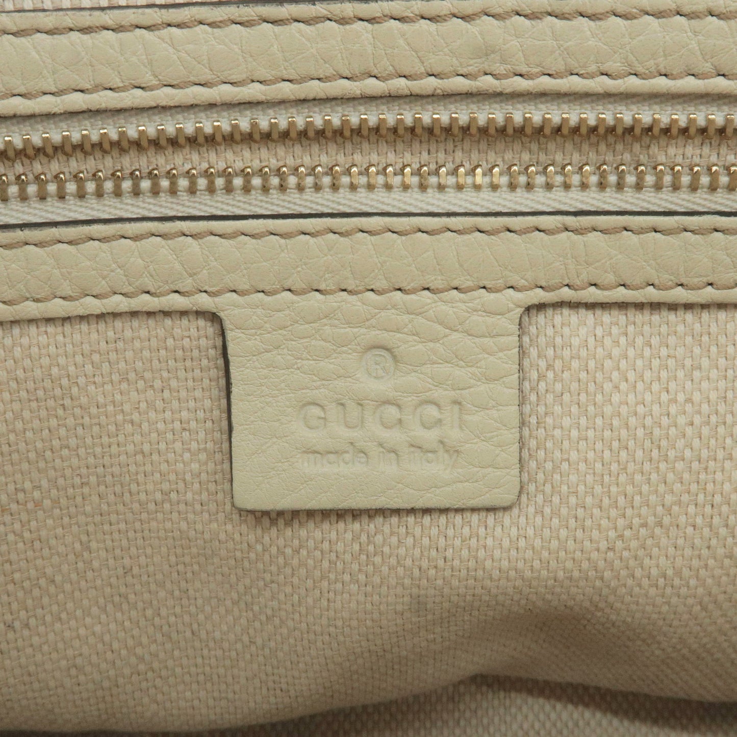 GUCCI SOHO Leather 2 Way Hand Bag Shoulder Bag Ivory 369176