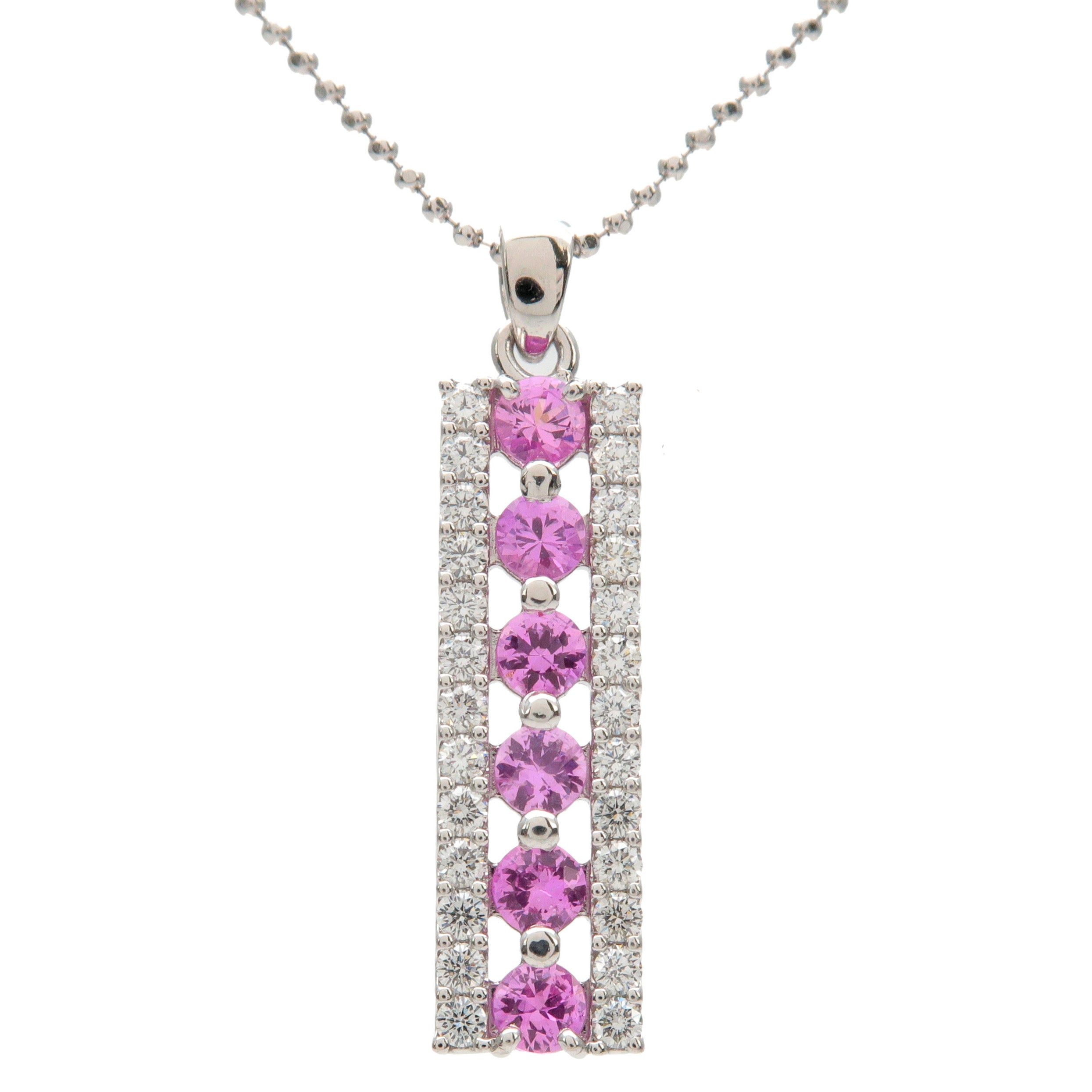 TASAKI-Pink-Sapphire-Diamond-Necklace-0.35ct-PT850×PT900