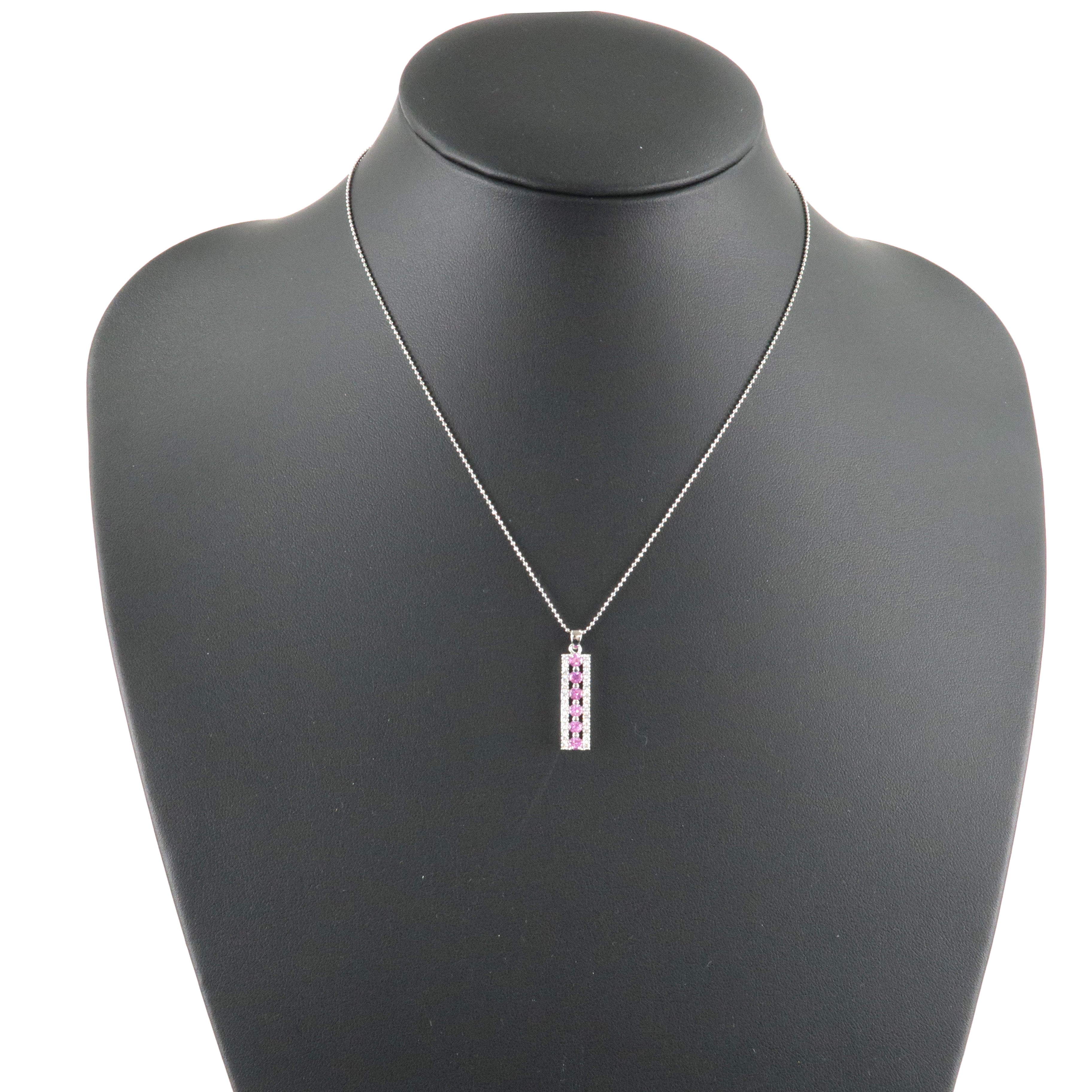 TASAKI-Pink-Sapphire-Diamond-Necklace-0.35ct-PT850×PT900