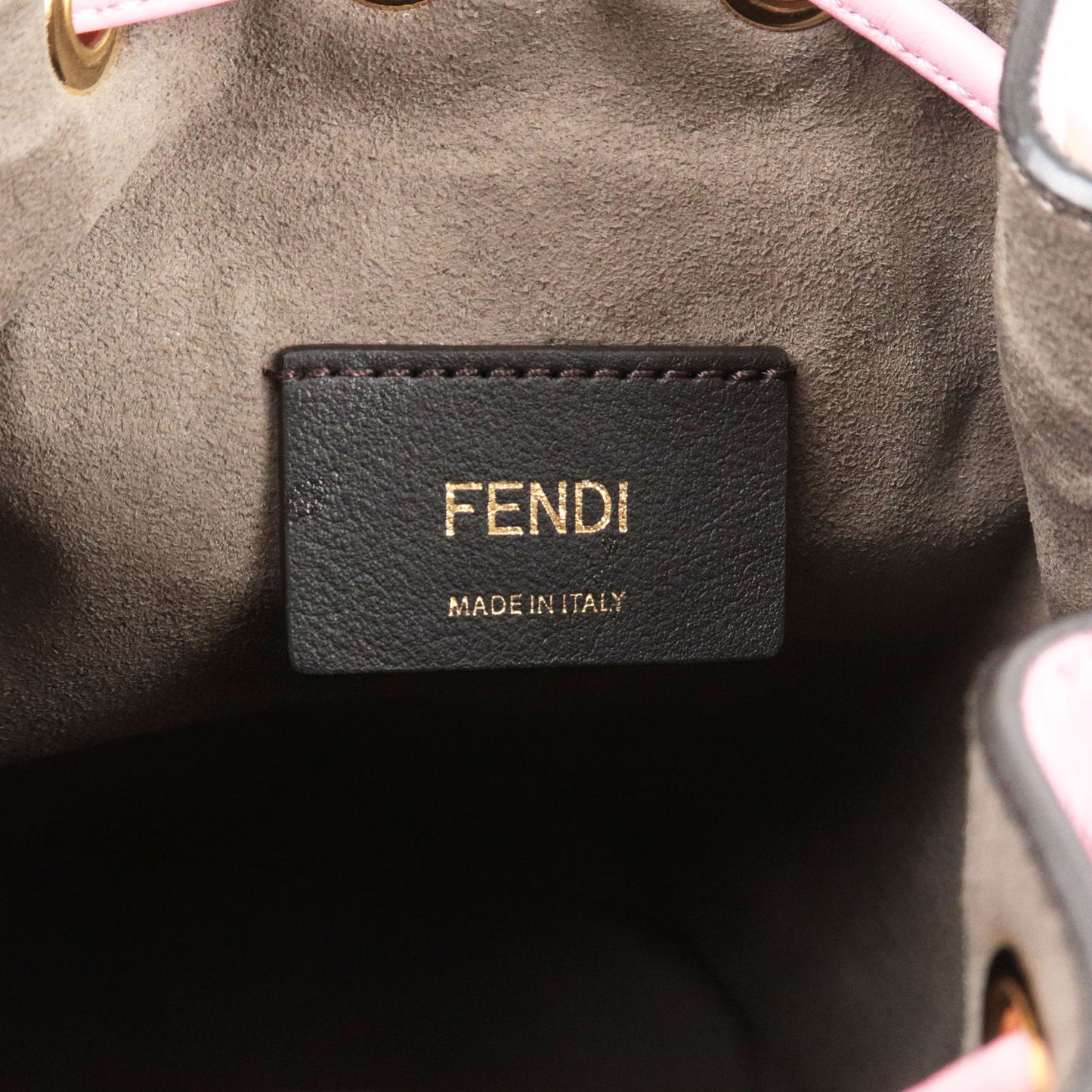 FENDI Pequin Raffia Leather Montresor Mini Bag Pink 8BS010