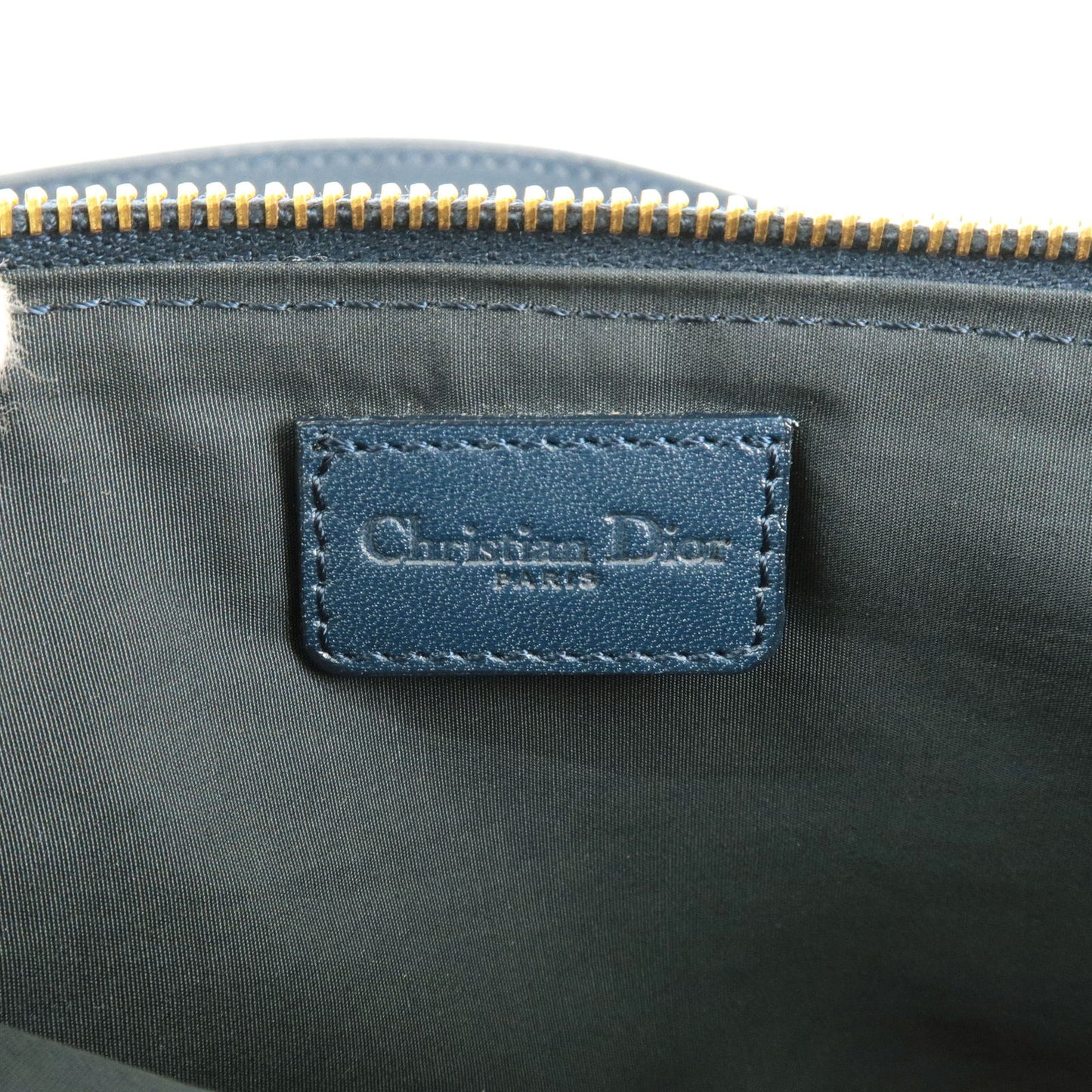 Christian Dior Trotter Canvas Leather Saddle Bag Pouch Navy