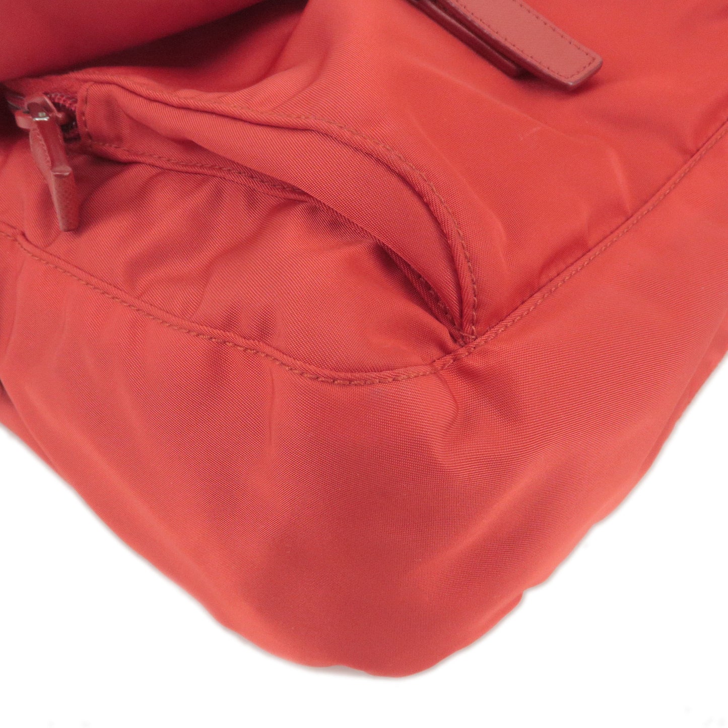 PRADA Logo Nylon Leather Shoulder Bag Cross Body Bag Red