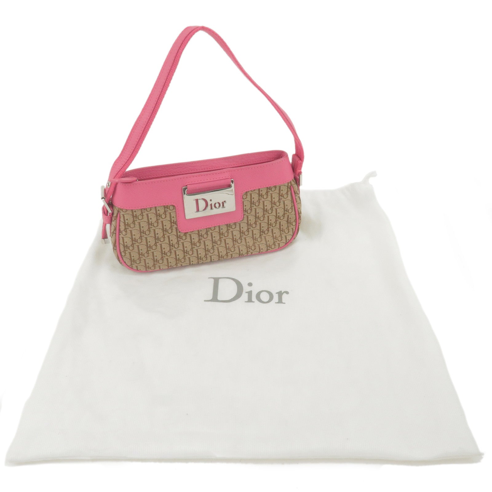 Preloved Christian Dior Pink Monogram Canvas Trotter Pochette