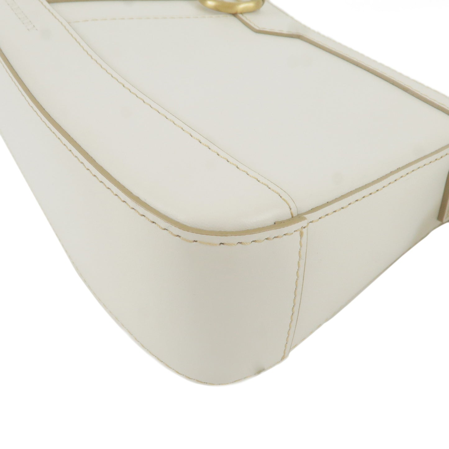BURBERRY Leather Shoulder Bag Hand Bag Purse White
