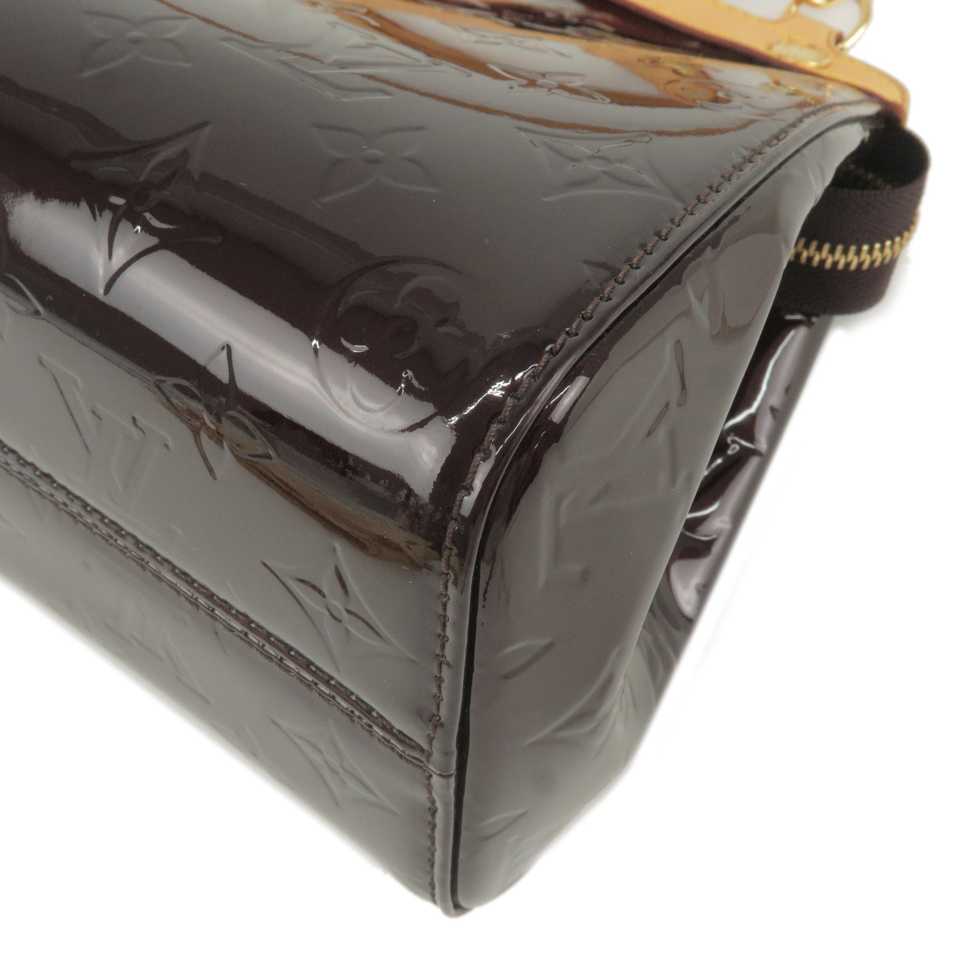 Authentic LOUIS VUITTON Vernis Brea PM 2Way Hand Bag Amarante M91622.