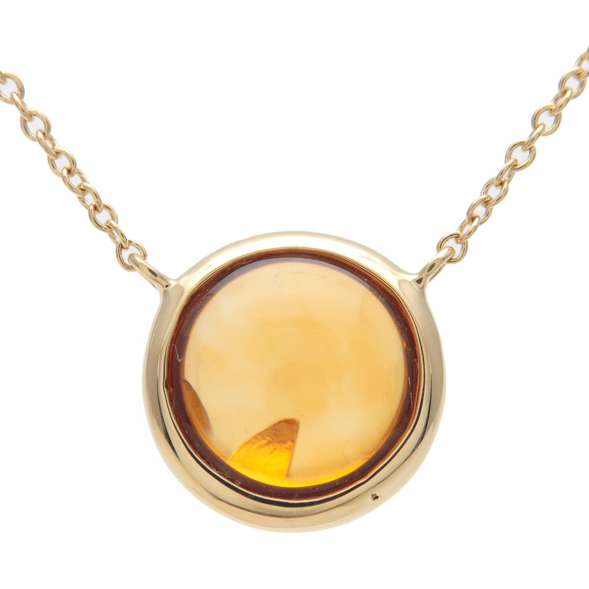 Tiffany&Co.-Olive-Leaf-Citrine-Necklace-K18-750-Yellow-Gold