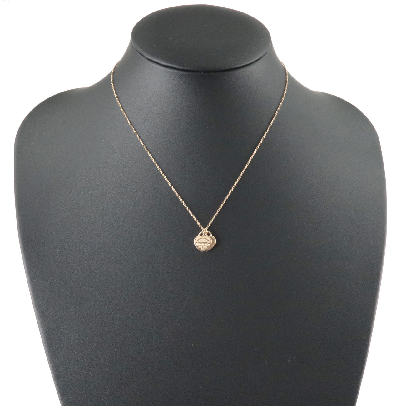 Tiffany&Co. Return to Tiffany Mini Double Heart Tag Necklace K18PG