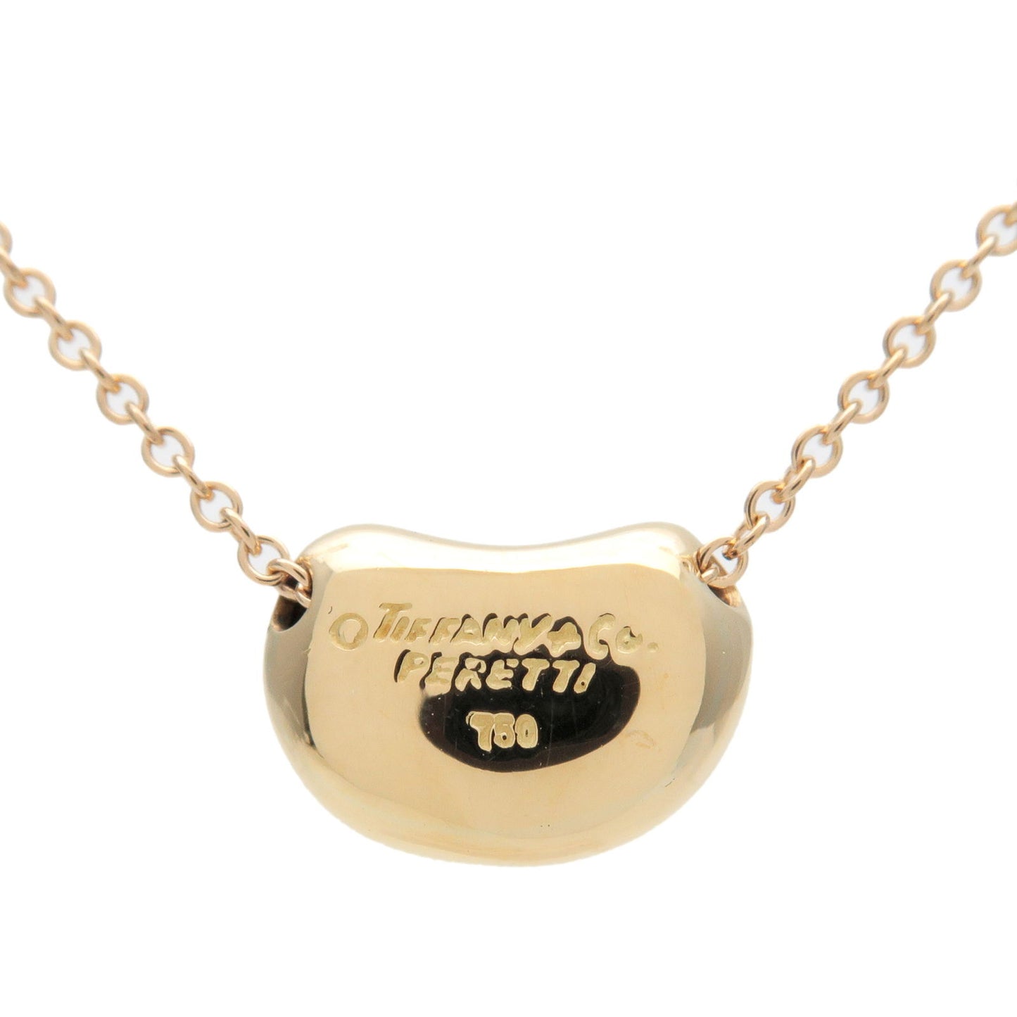 Tiffany&Co. Mini Bean Necklace K18YG 750YG Yellow Gold