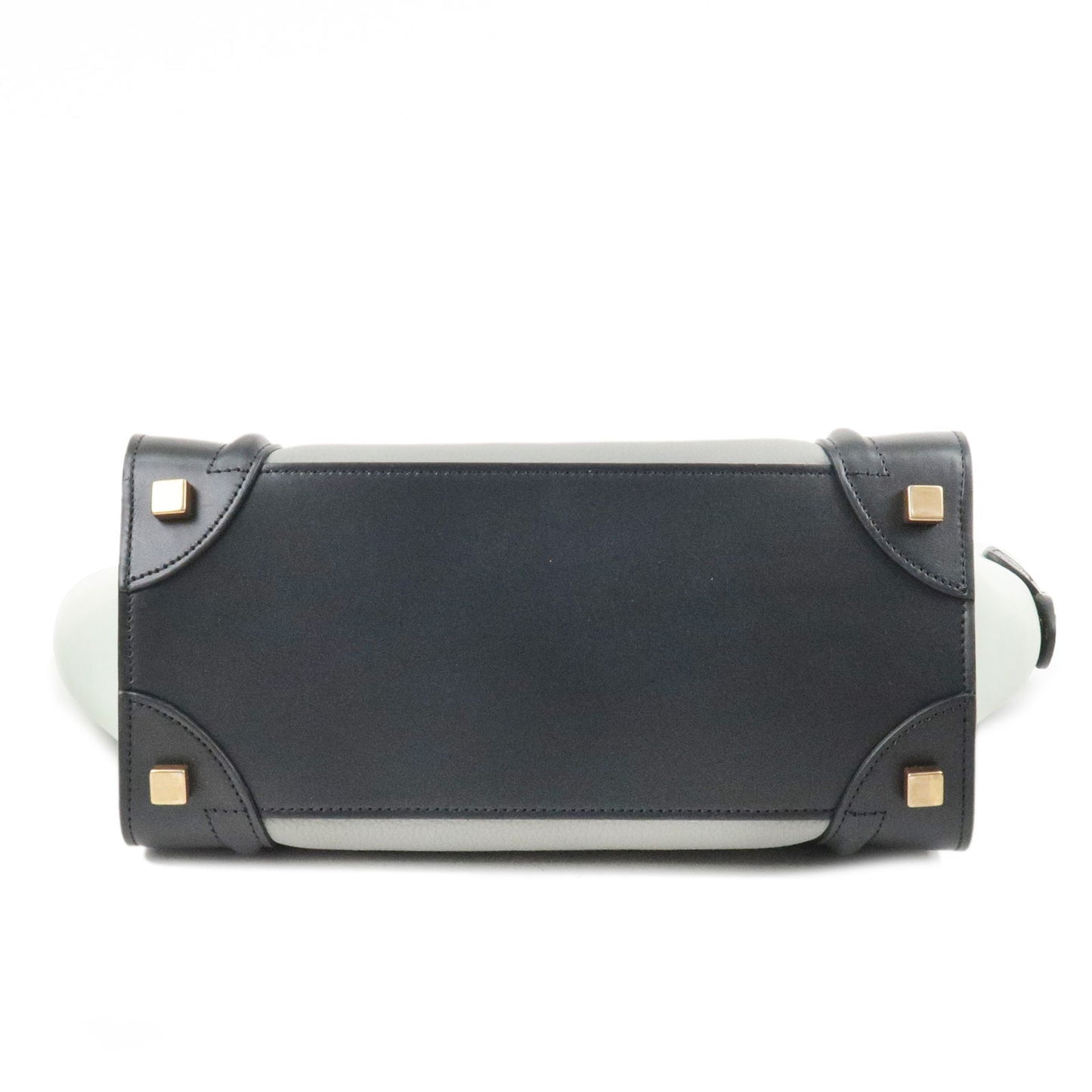 CELINE Leather Micro Shopper Leather Bag Blue Black Green 167793