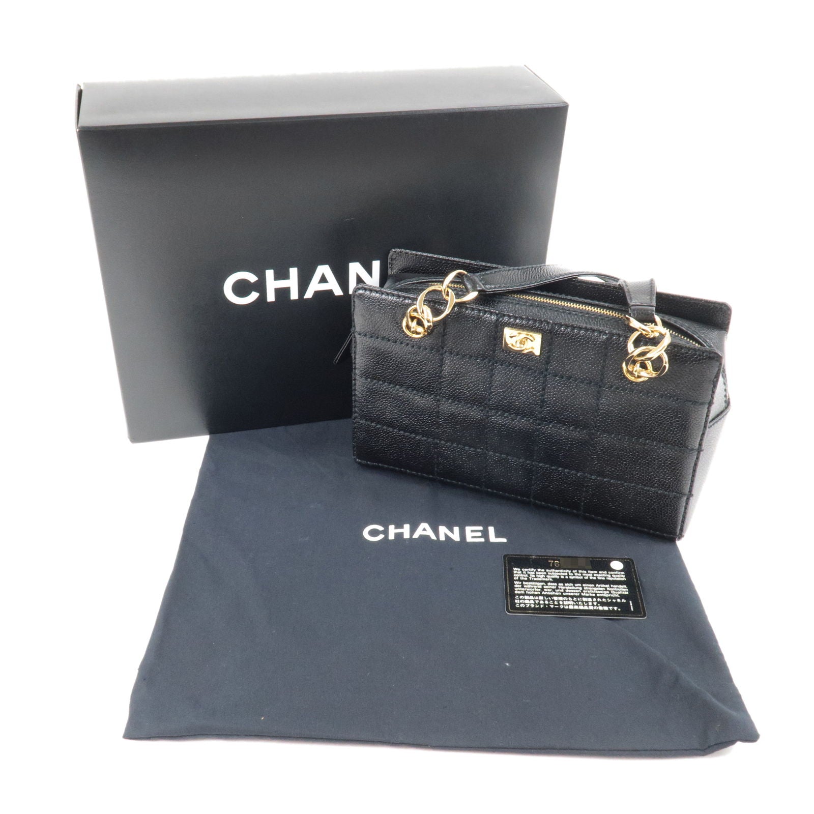 CHANEL-Chocolate-Bar-Caviar-Skin-Chain-Shoulder-Bag-Black – dct-ep_vintage  luxury Store