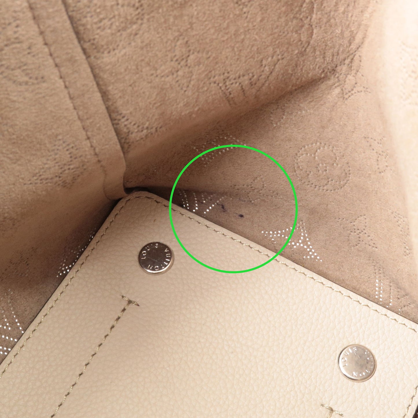 LOUIS VUITTON Louis Vuitton Hina PM Handbag M54351 Monogram Mahina Galle  Beige Silver Hardware 2WAY Shoulder Bag