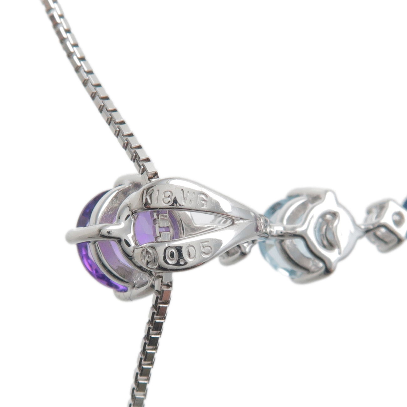 TASAKI Pearl Diamond Color Stones Necklace 0.05ct 750WG