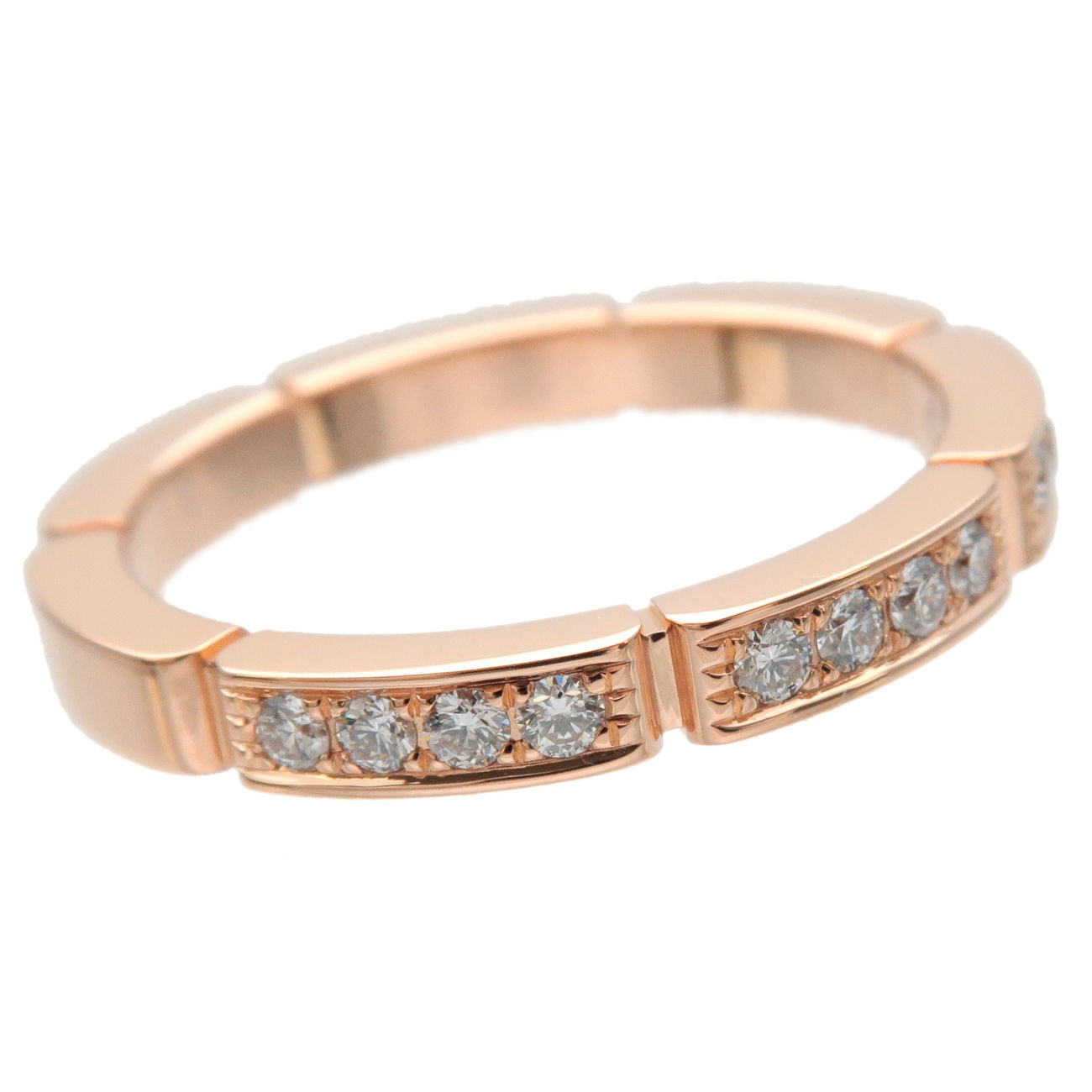 Cartier Maillon Panthere Ring Half Diamond Rose Gold K18 #51 US5.5