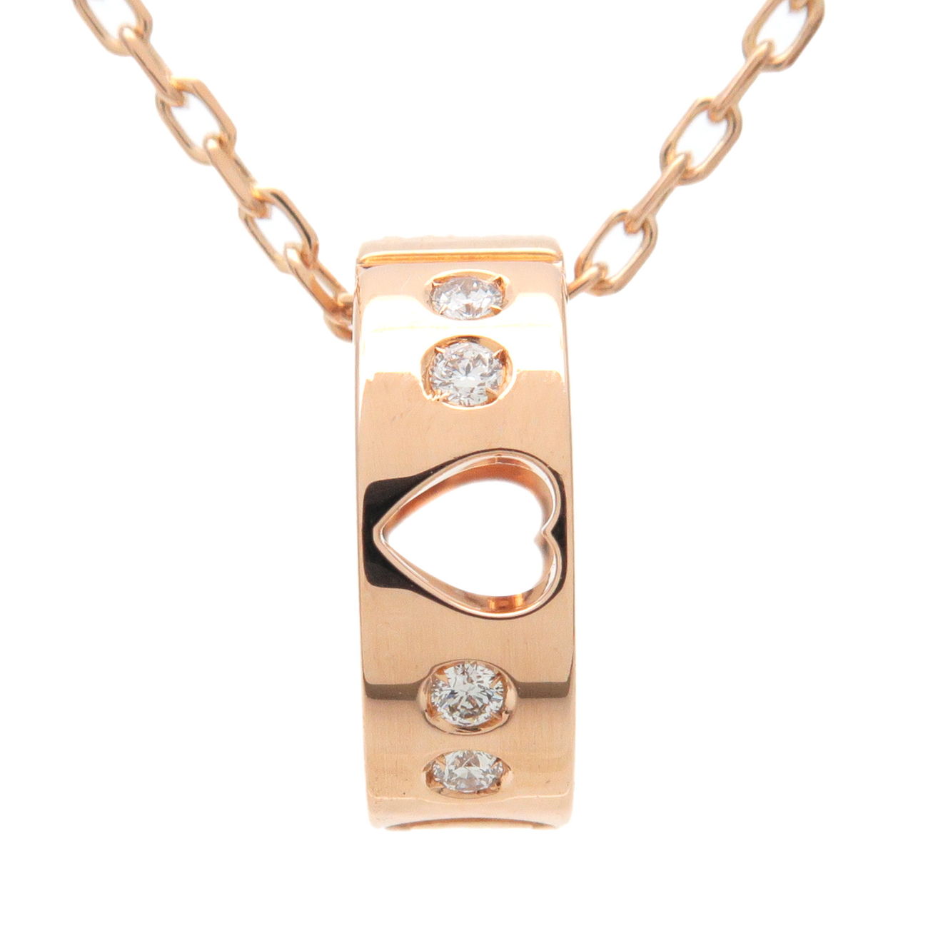 GUCCI ICON Amor Necklace 8P Diamond K18PG 750PG Rose Gold