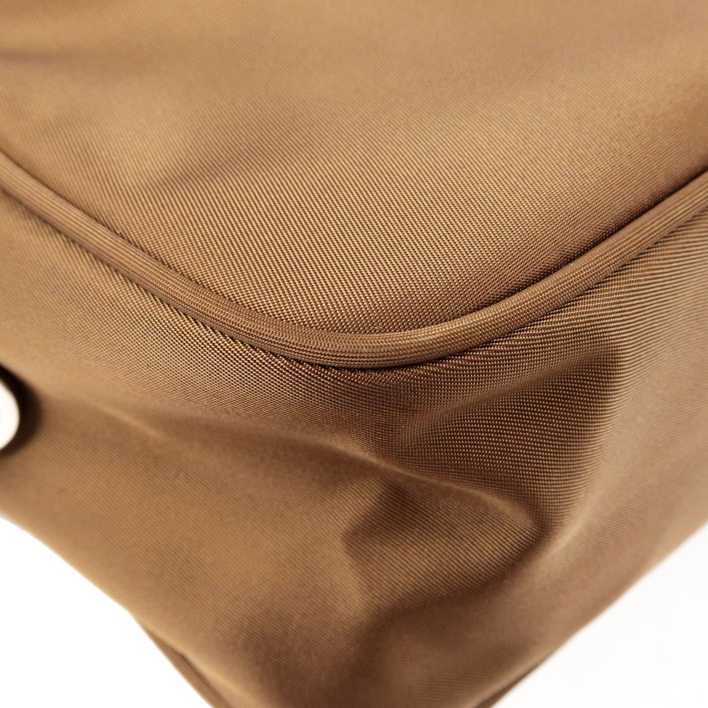 PRADA Logo Nylon Leather Shoulder Bag Crossbody Bag Brown 1BC167