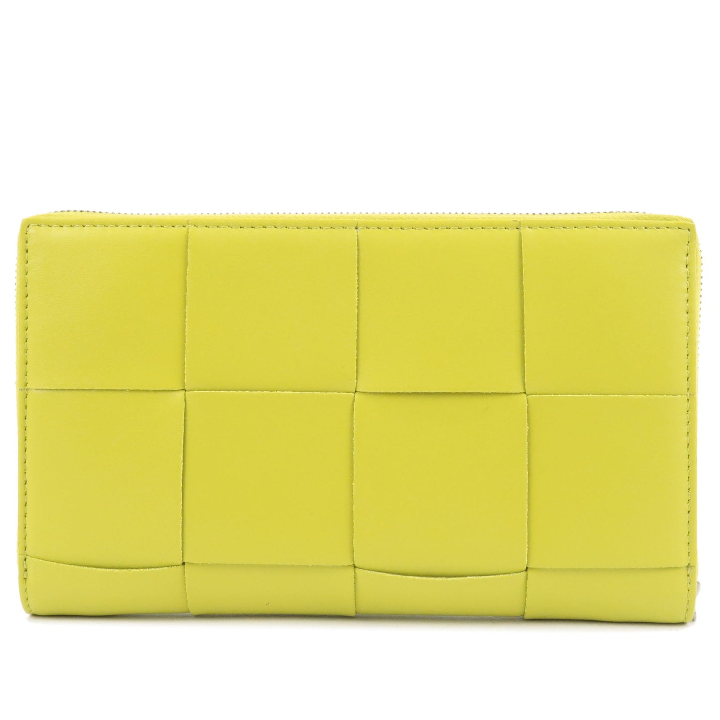 BOTTEGA VENETA Maxi Intrecciato Zippy Wallet Yellow Green 649607