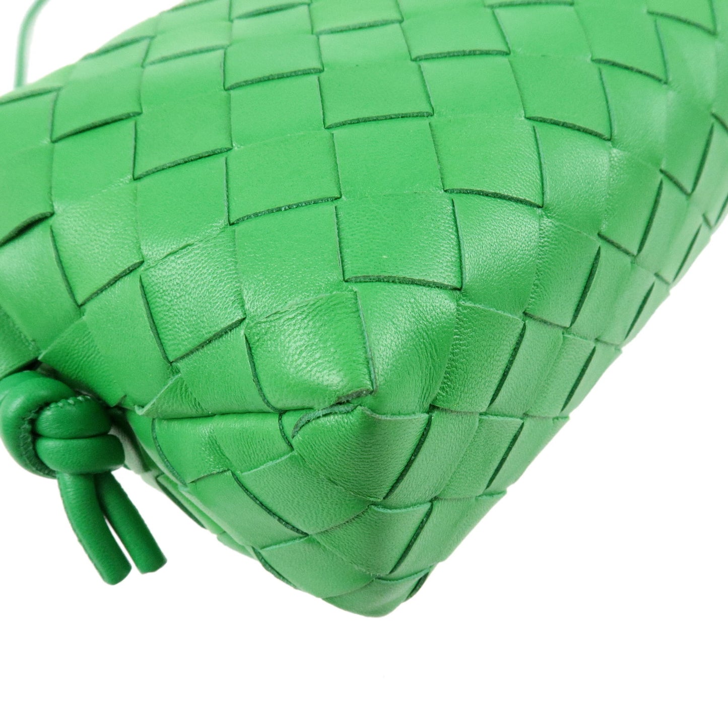 BOTTEGA VENETA Loop Intrecciato Leather Crossbody Bag Green 666683