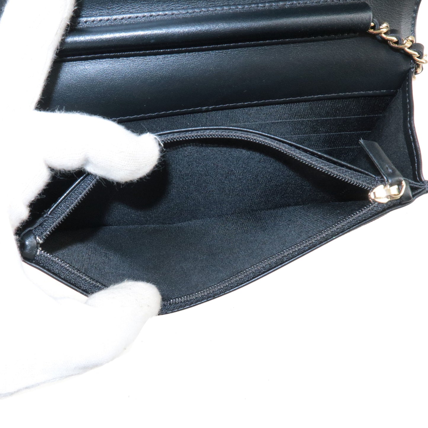 CHANEL CC Filigree Caviar Skin Chain Shoulder Bag Black A84451