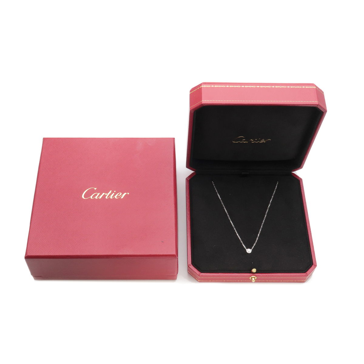 Cartier Diamants Legers Necklace SM 1P Diamond 0.09ct K18 750WG