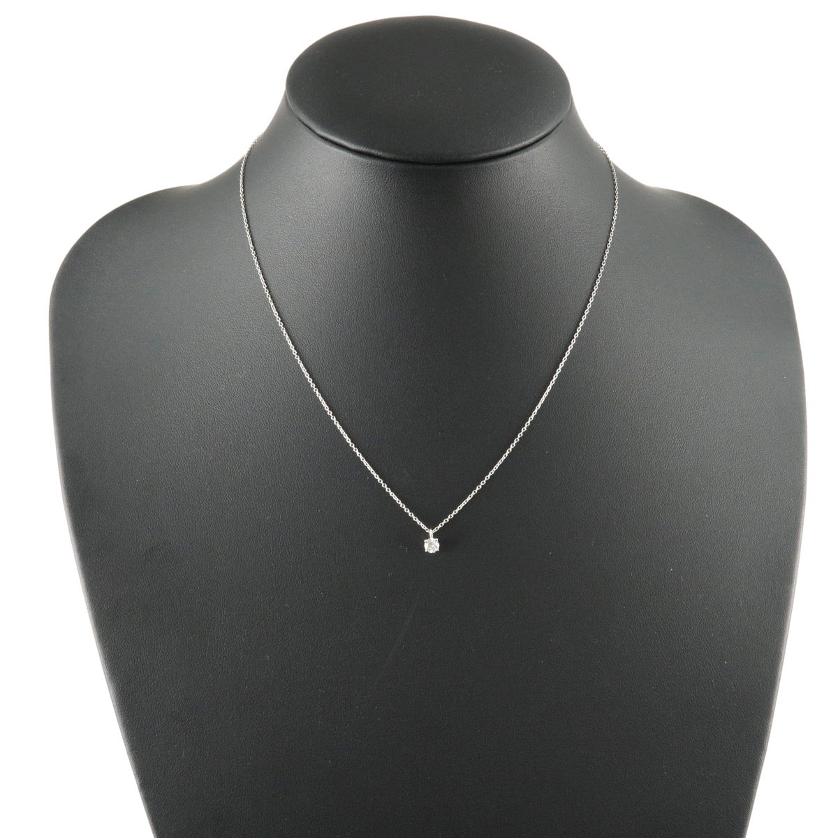 Tiffany&Co. Solitaire Diamond Necklace 0.17ct PT950 Platinum