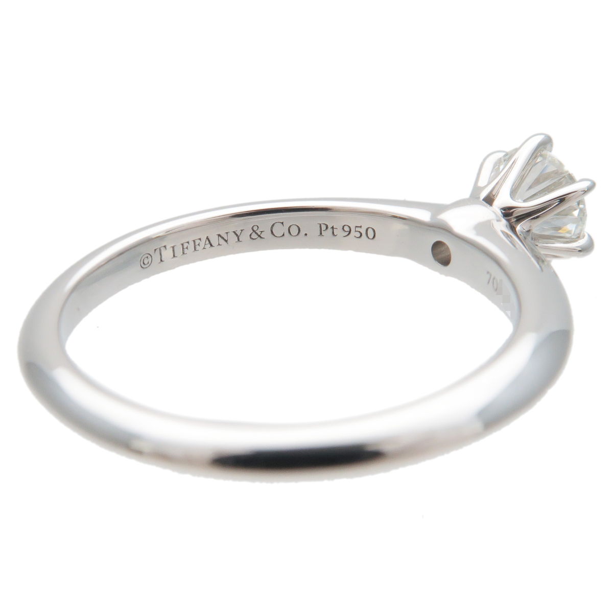 Tiffany&Co. Solitaire Diamond Ring 0.37ct PT950 US4.5 EU48
