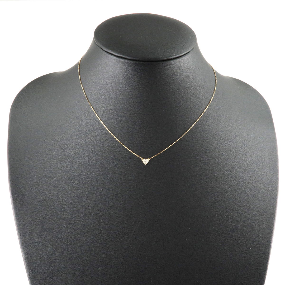 AHKAH Aker Heart Pave Diamond Necklace 0.05ct K18 750 Yellow Gold