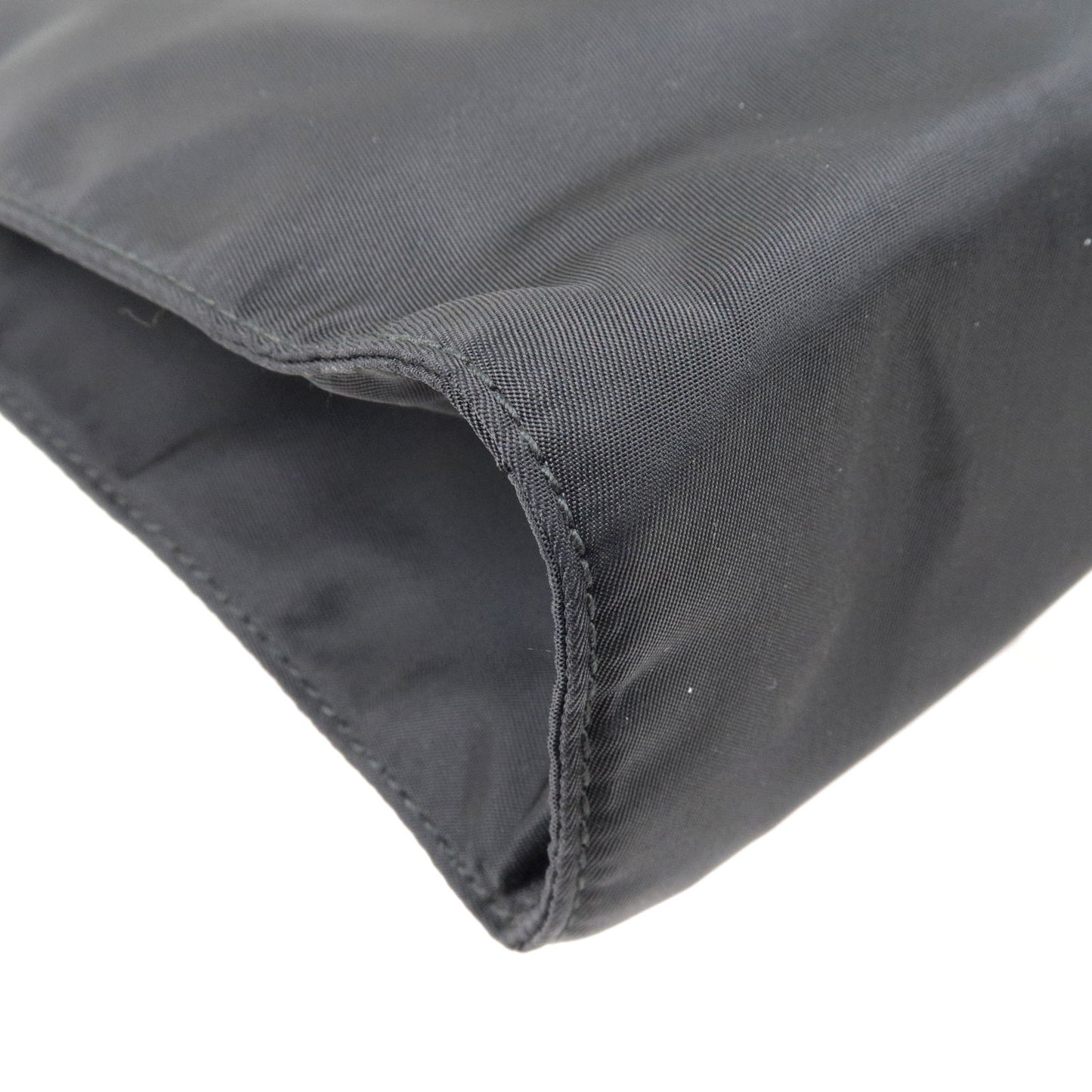 PRADA Logo Nylon Leather Clutch Bag Pouch NERO Black 2NE789