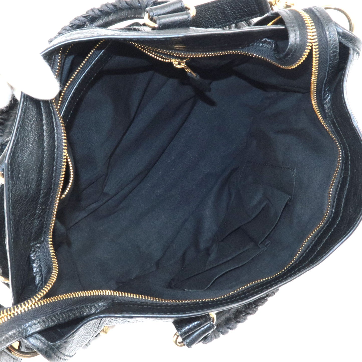 BALENCIAGA Leather The Giant City 2Way Bag Hand Bag Black 281770