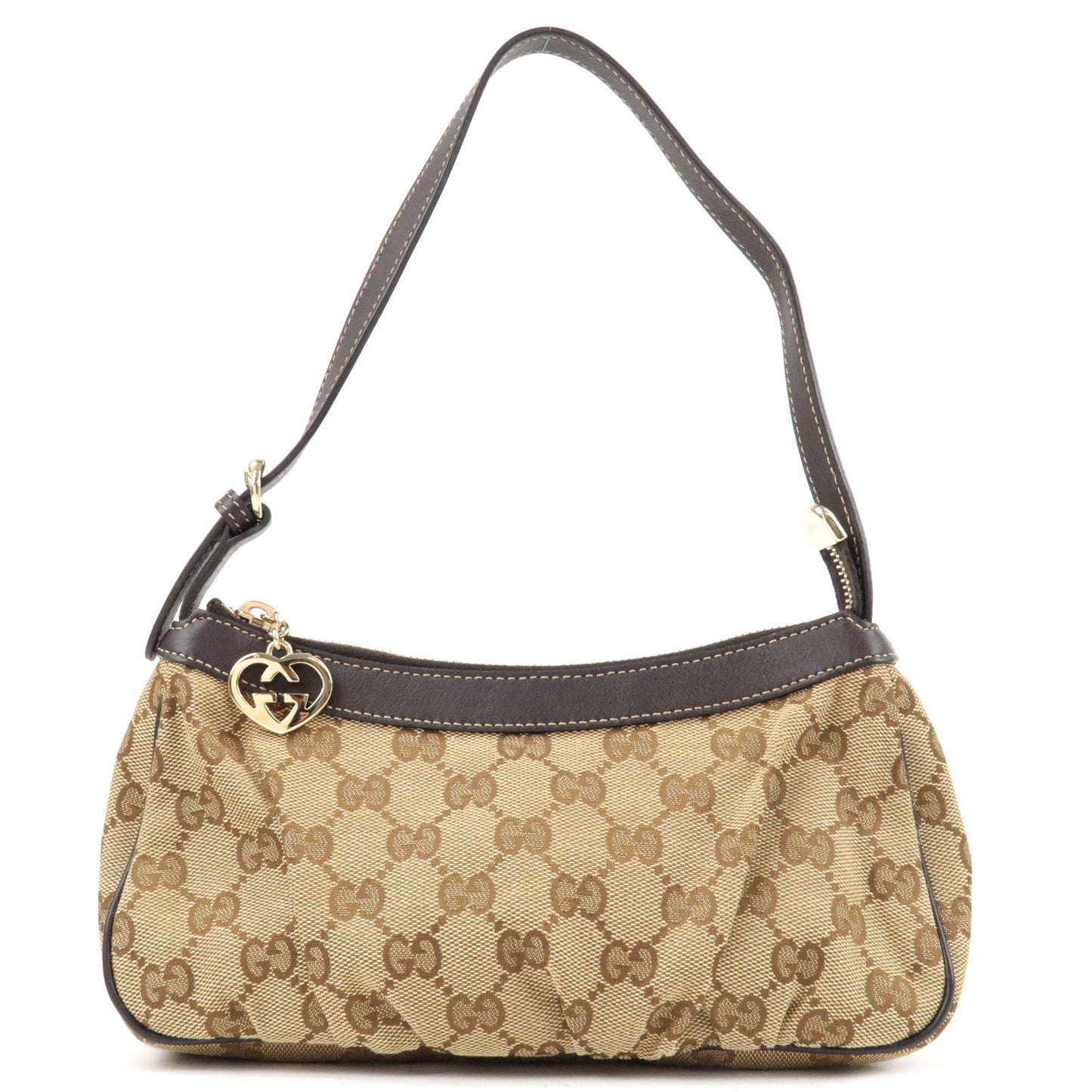 GUCCI-Lovely-GG-Canvas-Leather-Hand-Bag-Pouch-Beige-Brown-245938