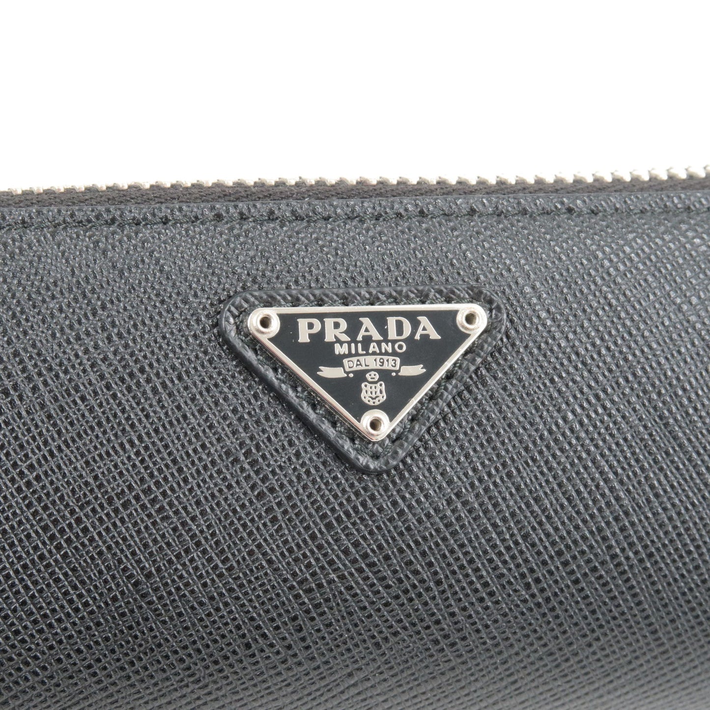 PRADA Logo Leather Pencil Case Pen Case NERO Black 2KN002