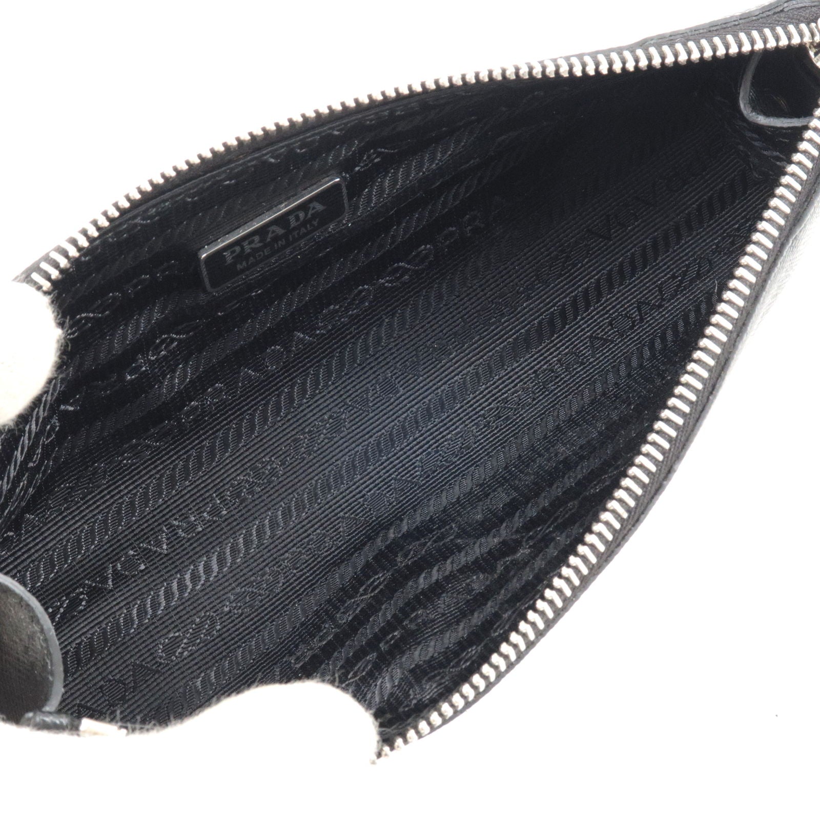 PRADA Document Holder Saffiano Leather Pouch Black - 10% Off