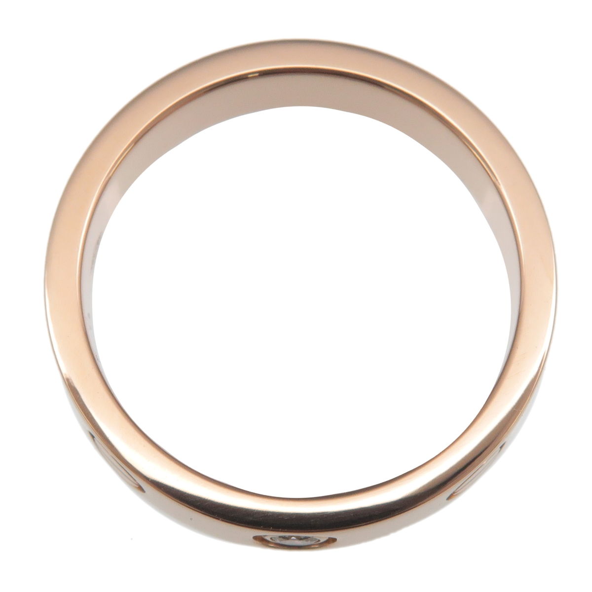 Cartier Mini Love Ring 1P Diamond K18PG 750 Rose Gold #47 US4-4.5