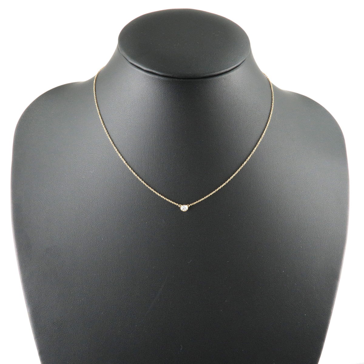 Tiffany&Co. By the Yard 1P Diamond Necklace 0.14ct K18 750YG