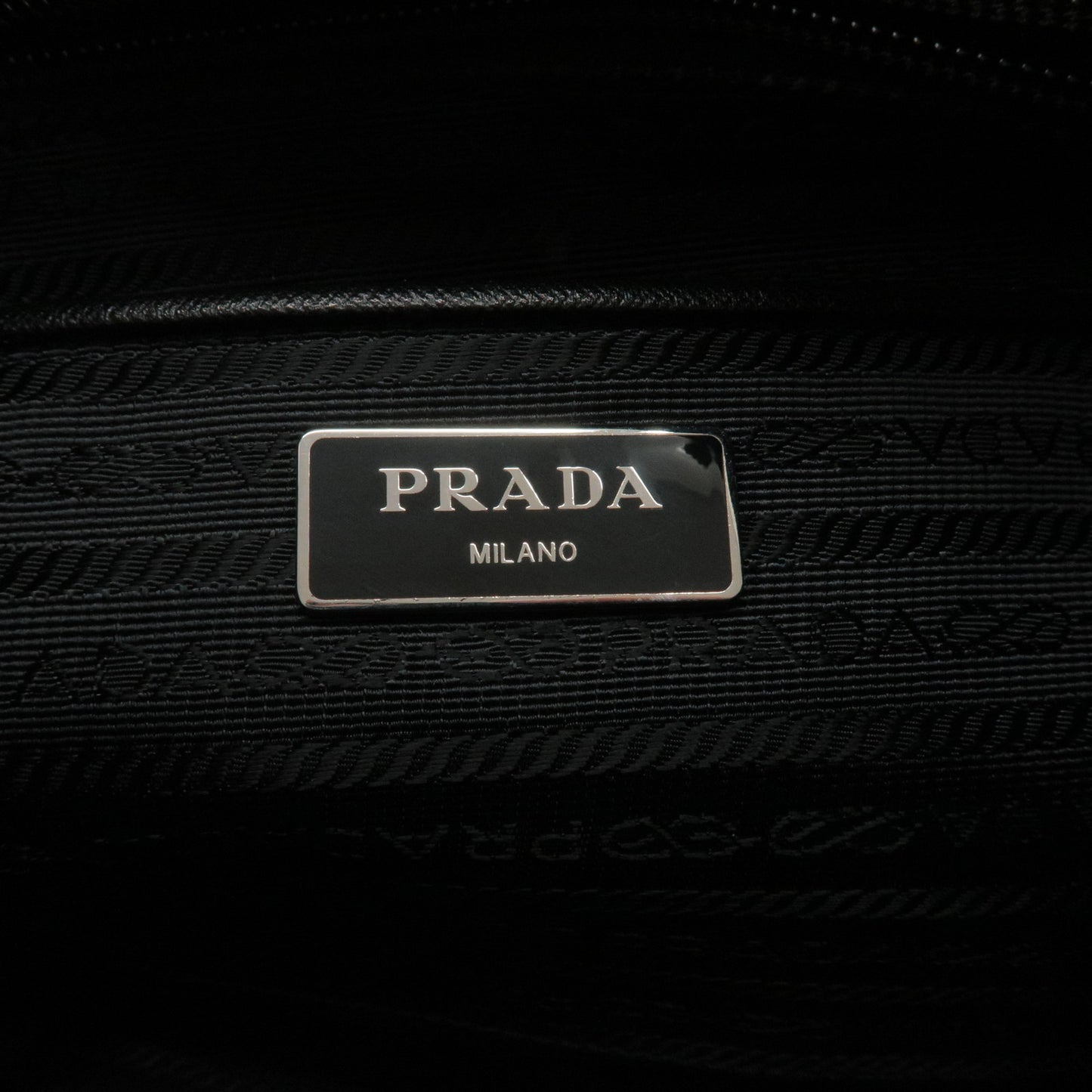 PRADA Logo Nylon Leather Crossbody Shoulder Bag NERO Black