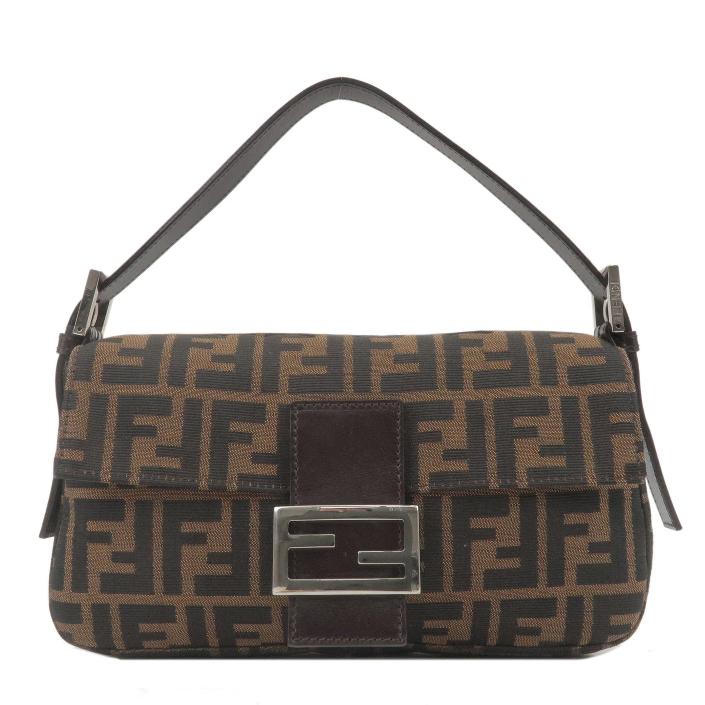 FENDI-Zucca-Canvas-Leather-Mamma-Baguette-Shoulder-Bag-Khaki-26424