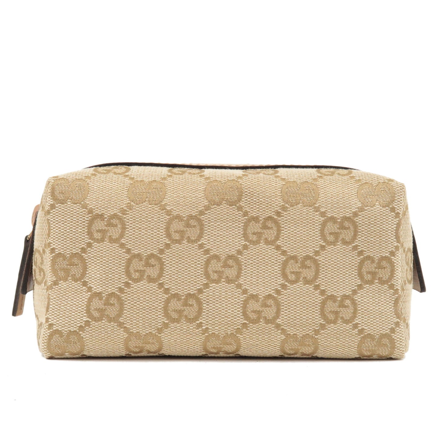 GUCCI-GG-Canvas-Leather-Cosmetic-Pouch-Pink-Beige-29596