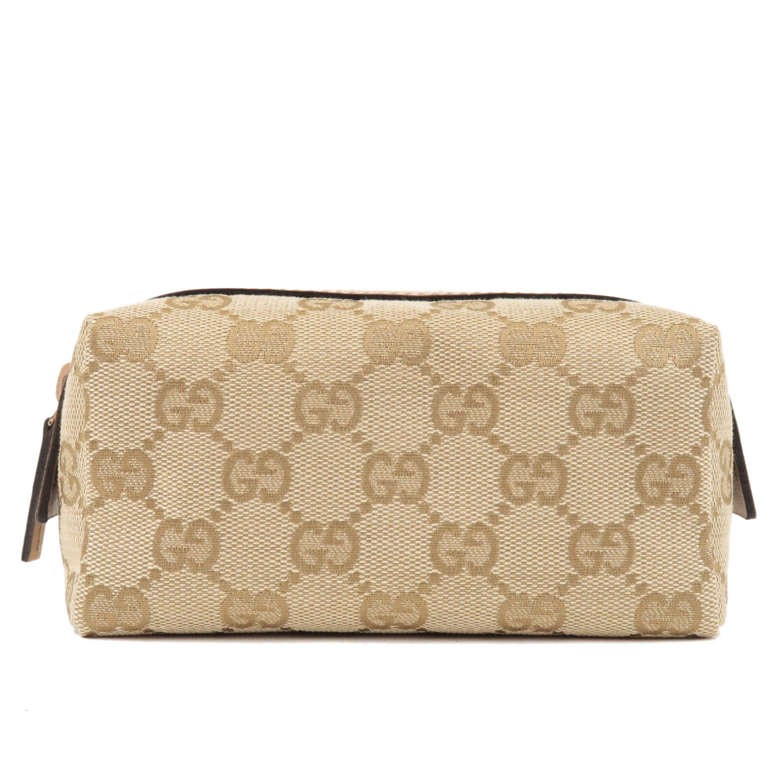 GUCCI-GG-Canvas-Leather-Cosmetic-Pouch-Pink-Beige-29596