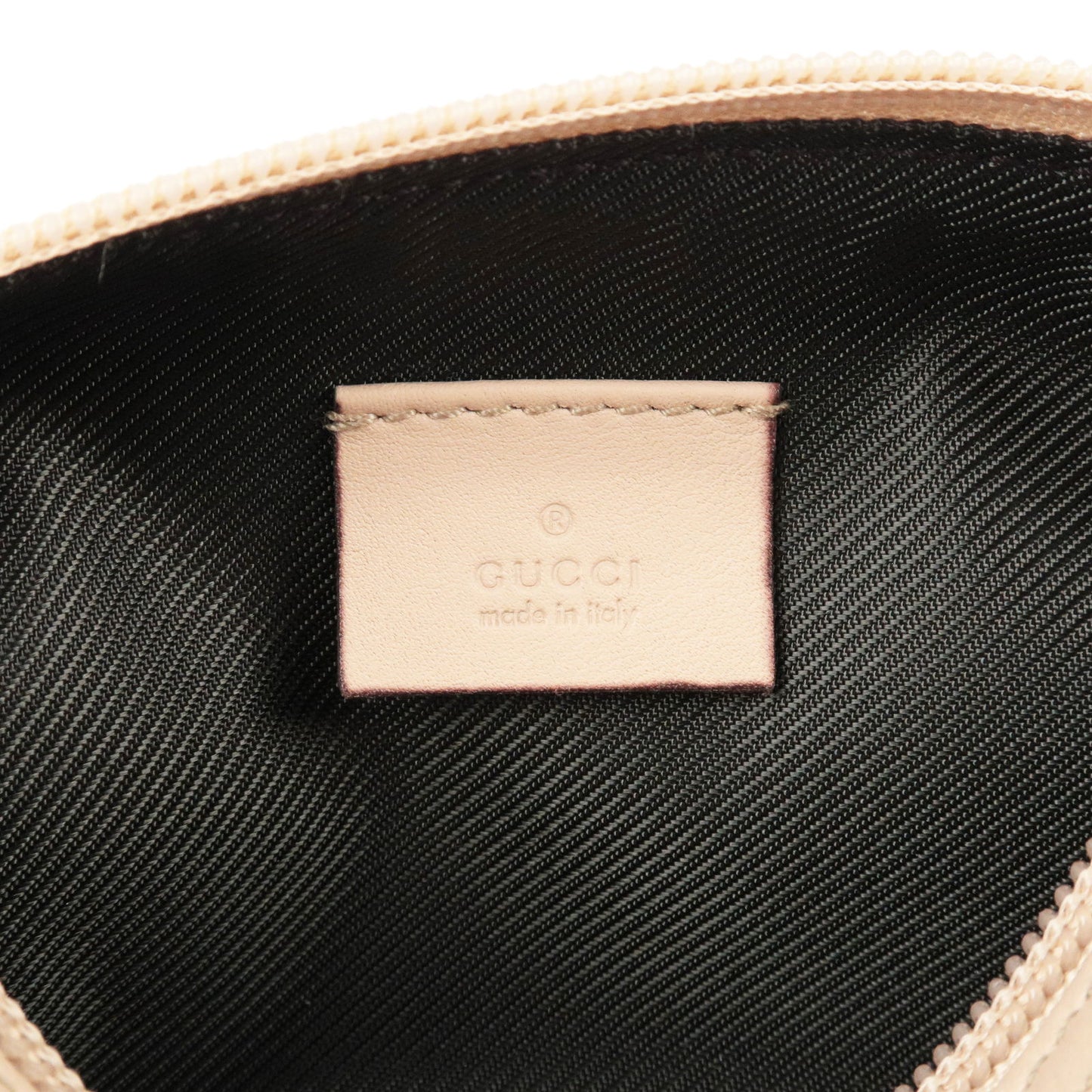 GUCCI GG Canvas Leather Cosmetic Pouch Pink Beige 29596