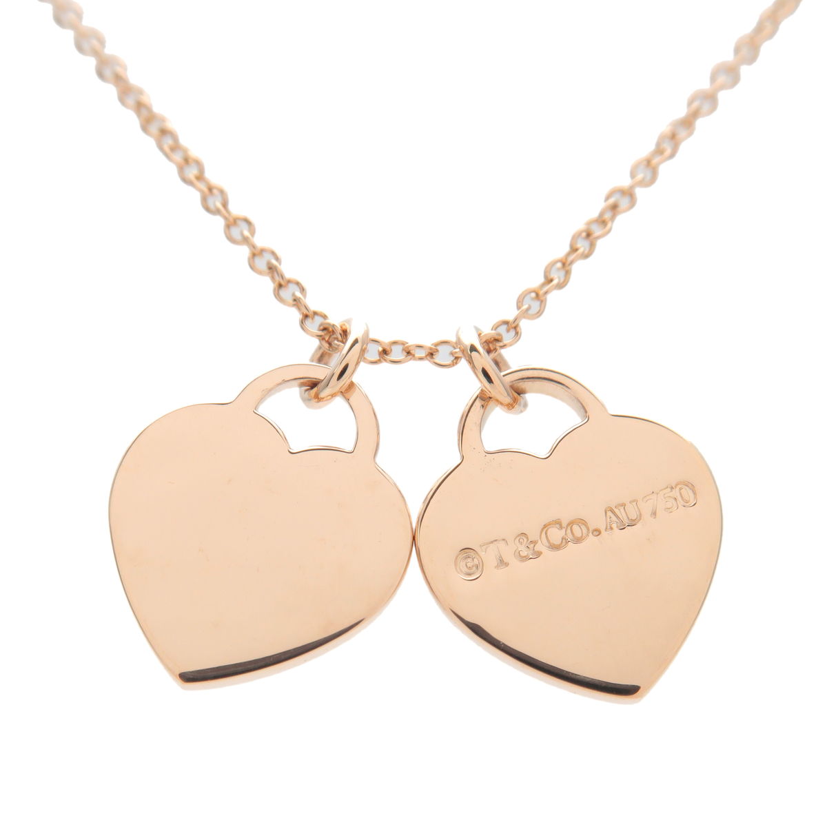 Tiffany double heart hot sale pendant rose gold