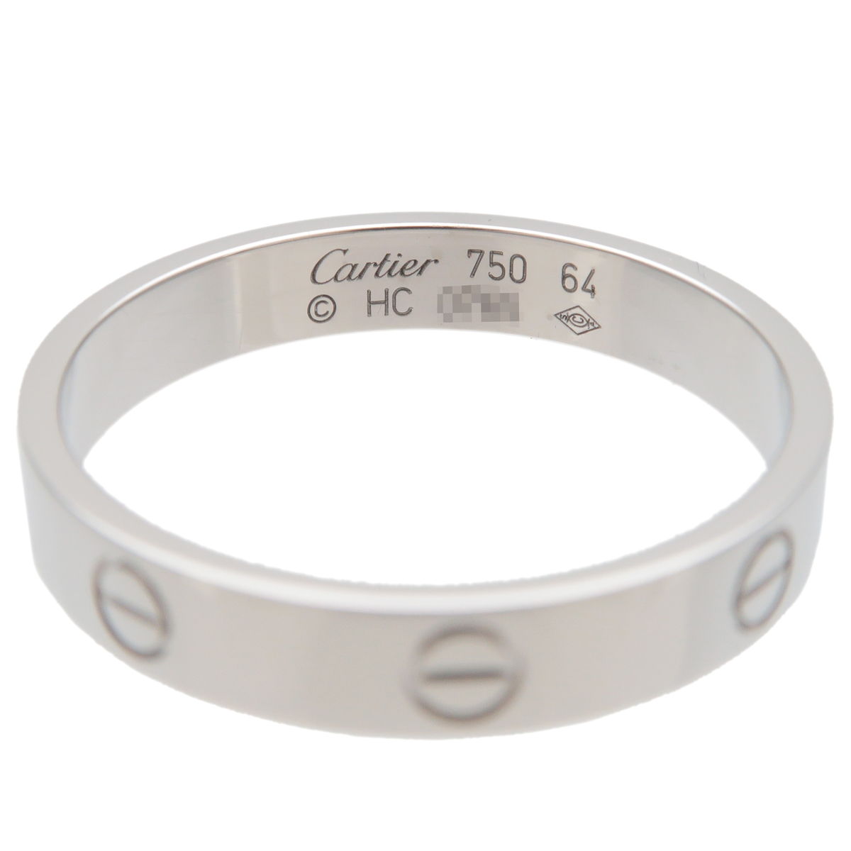 Cartier Mini Love Ring K18WG 750WG White Gold 64 US10.5 11 EU64