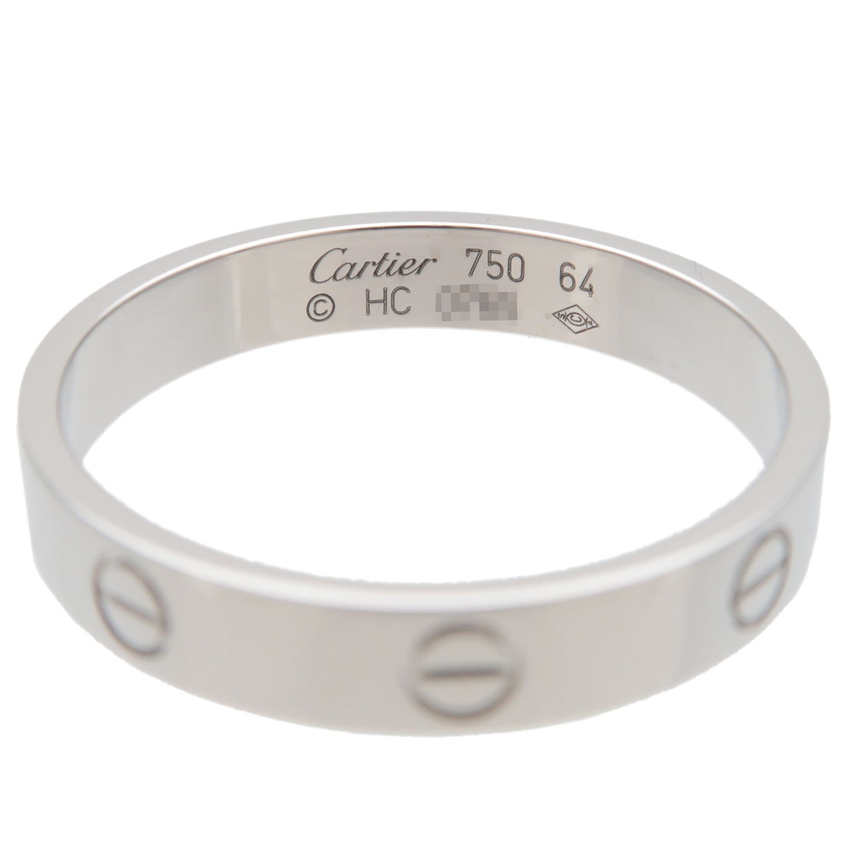Cartier Mini Love Ring K18WG 750WG White Gold #64 US10.5-11 EU64